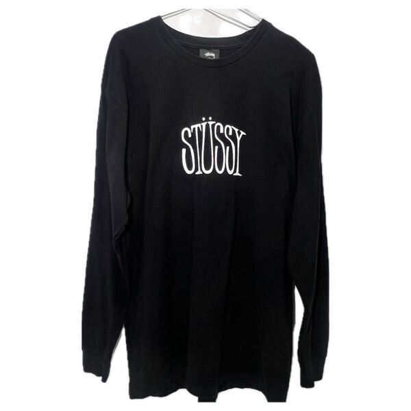 stussy ステューシー 長袖シャツ L (XL)ブラック ロンT ロゴプリント長袖 L ブラック カットソー