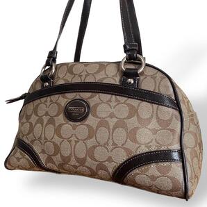 良品 COACH コーチ トートバッグ PVC ベージュ シグネチャー