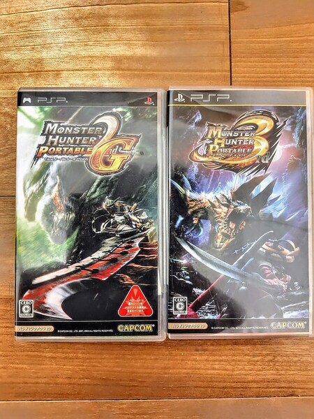 PSP モンスターハンターポータブル2ndGと3rd 2本セット ジャンク品