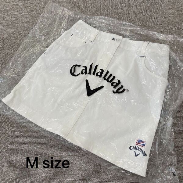 【152】新品 キャロウェイ callaway ゴルフスカート 白スカート ゴルフウェア Mサイズ ストレッチ素材