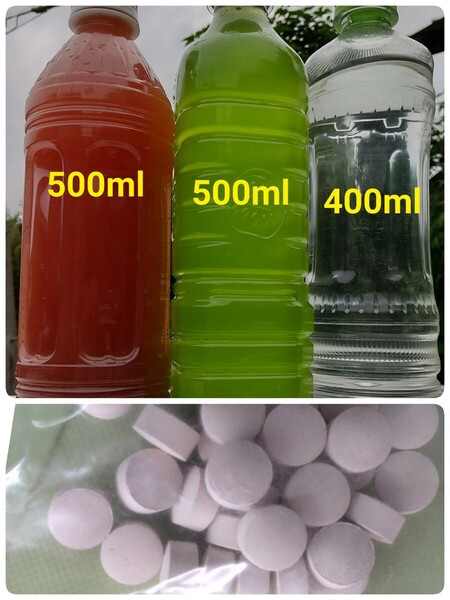 PSB(光合成細菌)500ml & グリーンウォーター(青水、種水)500ml & ゾウリムシ種水 400ml & エビオス30錠 めだか 金魚 メダカ ミジンコ 魚