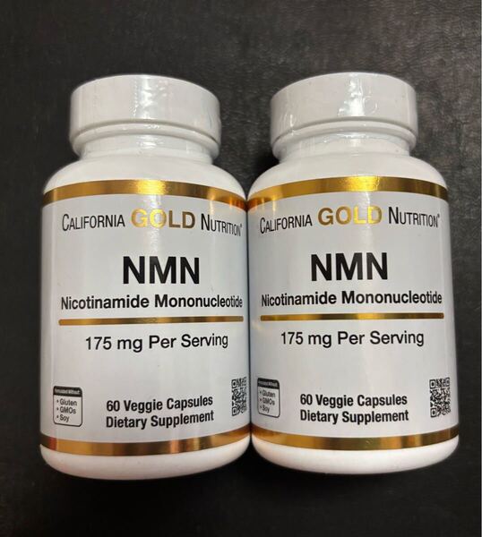 2本セット California Gold Nutrition, NMN(ニコチンアミドモノヌクレオチド)、175mg、ベジカプセル60粒 ×2本