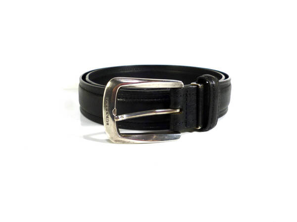 美品★BURBERRYI/バーバリー★BURBERRYロゴ★シルバーバックル★ベルト★レザー★ブラック★刻印