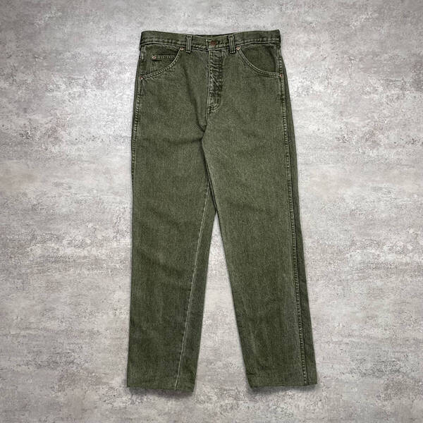 90s USA製 LAND'S END グリーンデニムパンツ W32 メンズ 古着 アメリカ製