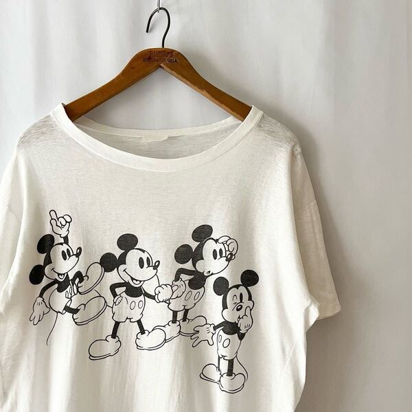 90s MICKEY MOUSE モノクロ Tシャツ ビンテージ 90年代 ミッキー マウス DISNEY ディズニー オリジナル ヴィンテージ
