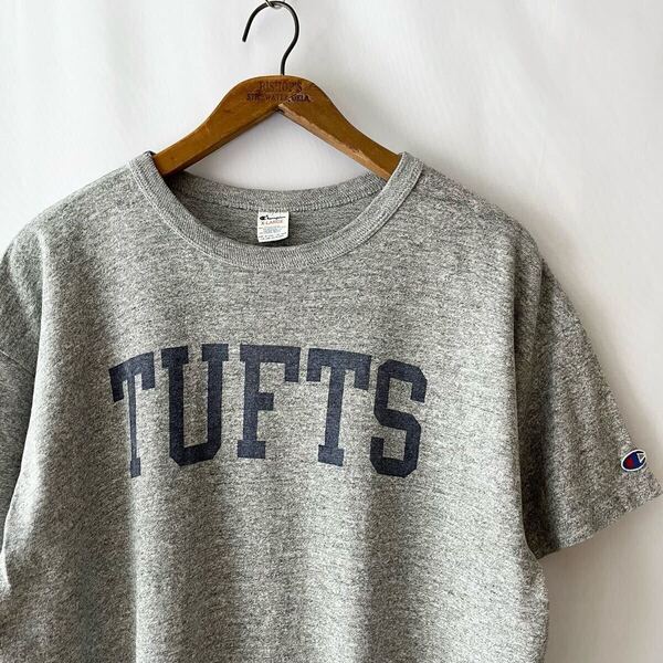 80s champion TUFTS 染込み カレッジ Tシャツ XL 霜降りグレー USA製 ビンテージ 80年代 チャンピオン アメリカ製 オリジナル ヴィンテージ
