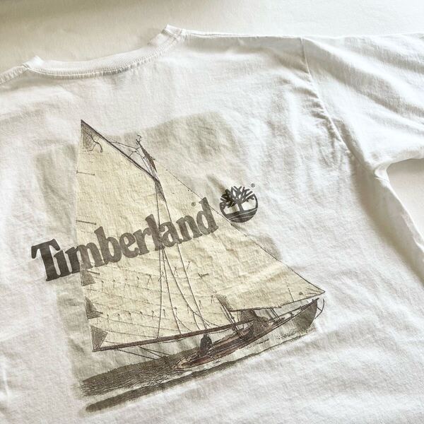 90s Timberland ヨット Tシャツ L ホワイト USA製 ビンテージ 90年代 ティンバーランド セーリング 白 アメリカ製 米国製 ヴィンテージ