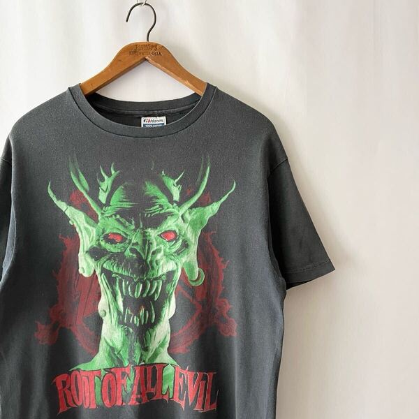 88年 SLAYER ROOT OF EVIL Tシャツ L USA製 ビンテージ 80s 80年代 スレイヤー デビル バンド バンT アメリカ製 オリジナル ヴィンテージ