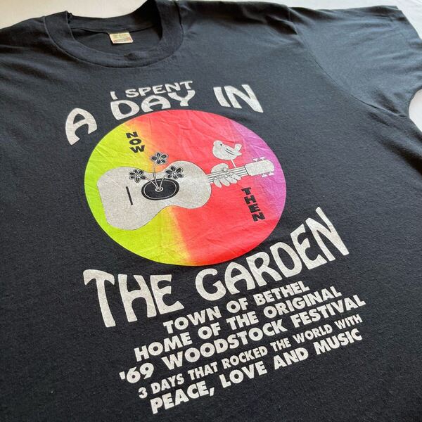 80s WOODSTOCK Tシャツ XL ブラック USA製 ビンテージ 80年代 ウッドストック ロック フェス バンT 黒 アメリカ製 オリジナル ヴィンテージ
