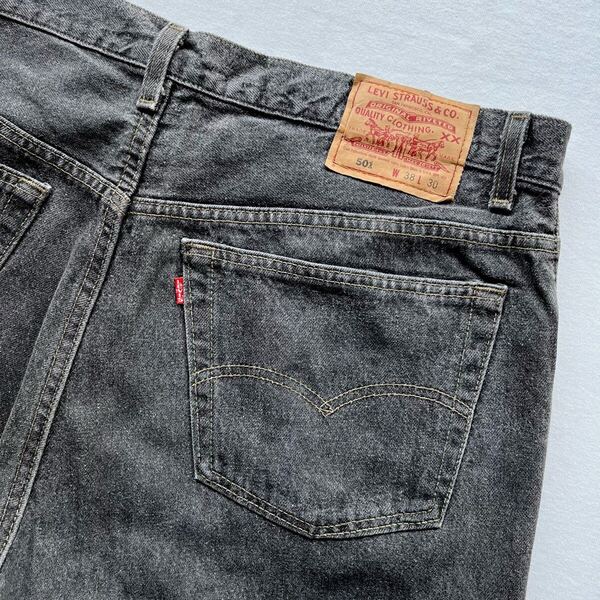 先染め! 90s Levi's 501 ブラック デニムパンツ 表記 W38 L30 黒 USA製 ビンテージ 90年代 リーバイス ジーンズ アメリカ製 ヴィンテージ