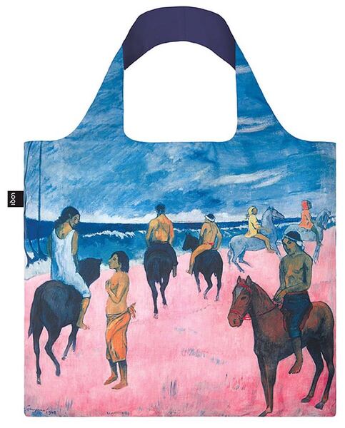 新品ローキー エコバッグ トートバッグ LOQI 手提げ袋 買い物バッグ 海辺の騎士たち 廃番柄
