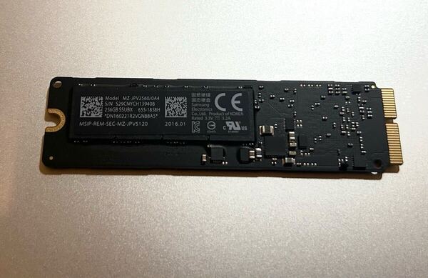 使用約350時間 完動品 Apple純正 動作保証 高速版 256GB PCIe SSD MacBook Pro Air MacPro mini Late2013 2014 2015(Air 2017)Samsung