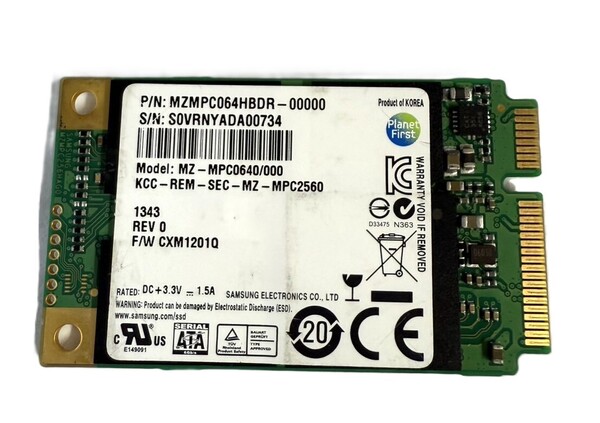 SAMSUNG MZMPC064HBDR 64GB SSD mSATA 8H