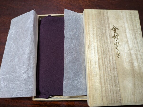 正絹 金封ふくさ 和装小物 木箱入り 冠婚葬祭 袱紗 桐箱入 絹100% 未使用