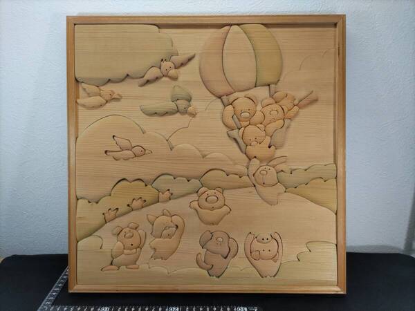 ■送料無料!■壁掛け専用■アニマルパズル・H43×W43×D2.8cm■動物パズル■木製パズル■型はめパズル■アート・工芸品!