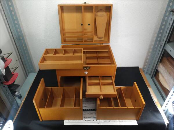 ■送料無料■多機能・万能小物入れ・H30×W30×D23cm■小引き出し■薬箱・メディカルケース■くすりケース■木製■昭和レトロ!