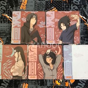 【初期もの◆希少】NARUTO-ナルト-★イラストカード 5種セット★サスケ・イタチ・ネジ・キバ★アニメイト限定 メモカード 入手困難 2005年