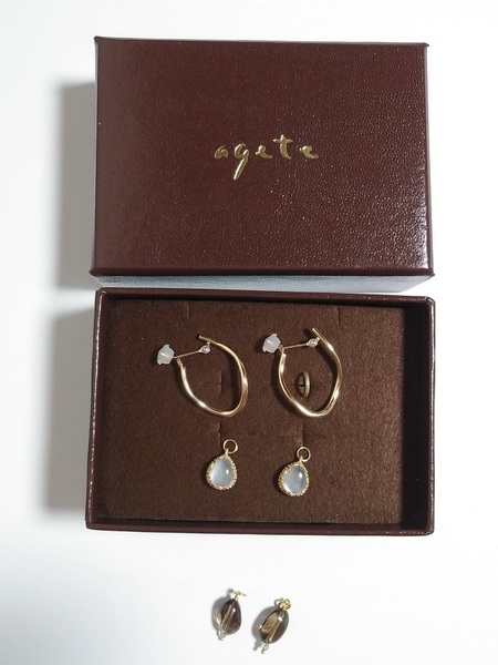 agate アガット K10ピアス チャームセット 保証書付 未使用品
