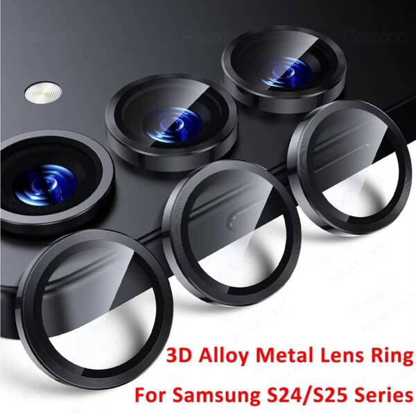 Galaxy S25 SC-51F SCG31 カメラカバー ギャラクシー s25 レンズ保護 薄型 強化ガラス 耐衝撃 独立型 アルミ カメラカバー ブラック