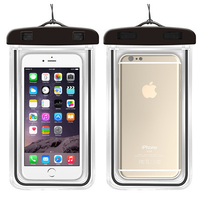 iphone14/13/12/11/XS/MAX/XR/8/7/plus対応 防水ケース(ネックストラップ付属) スマホ 携帯保護カバー 防水ポーチ ブラック