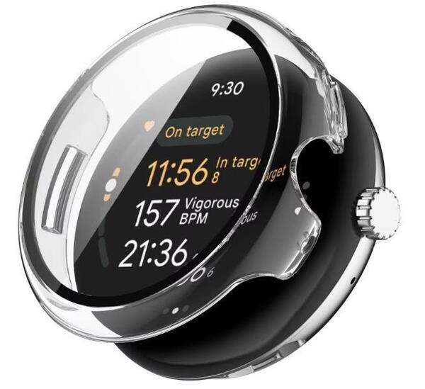 Google Pixel Watch 3 45mm カバー ガラス フィルム ケース クリア 液晶画面保護 保護カバー ピクセル ウォッチ watch3 ハードケース