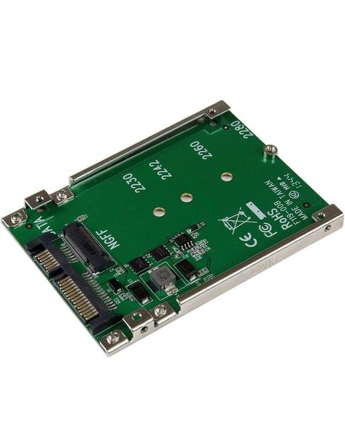 StarTech.com M.2 SSD - 2.5インチSATA 変換アダプタ オープンフレームハウジング 高さ7㎜ SAT32M225