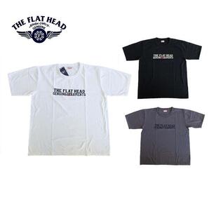 L(40) ホワイト THE FLAT HEAD ワイドシルエットロゴTシャツ WIDE BODY T-SHIRT FN-TSW-004 コットン100% 日本製 ワンウォッシュ 半袖