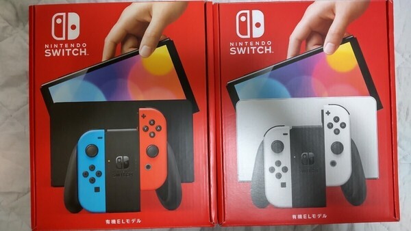 【新品未使用】Nintendo Switch 有機ELモデル ネオンブルー・レッド+ホワイト各1合計2個セット