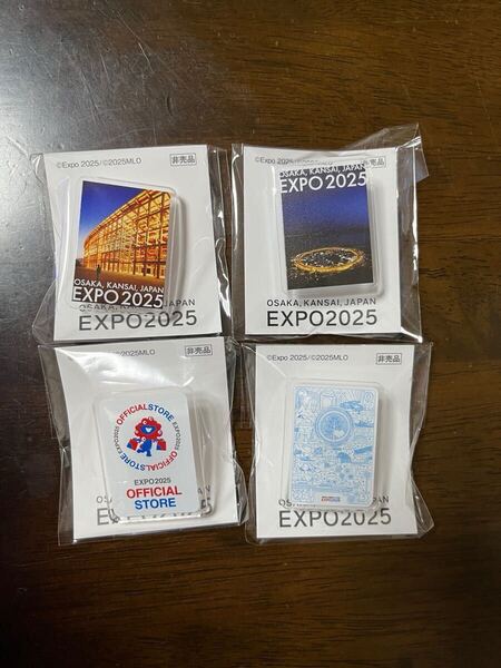【非売品】 ☆ 万博 5月 平日限定 来場者 ピンバッジ 4個セット ☆ 大阪 関西万博 大屋根リング ミャクミャク EXPO2025