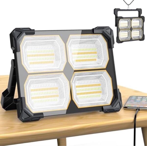 投光器 充電式 led 作業灯 200W 明るさ20000ルーメン 屋外 超高輝 20000mAh大容量電池 残量表示