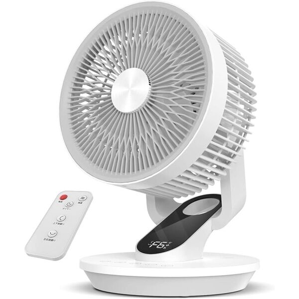 サーキュレーター 卓上扇風機 リモコン DCモーター 6段階風量調節 強力送風 3D自動首振り 12時間タイマー機能 静音 省エネ