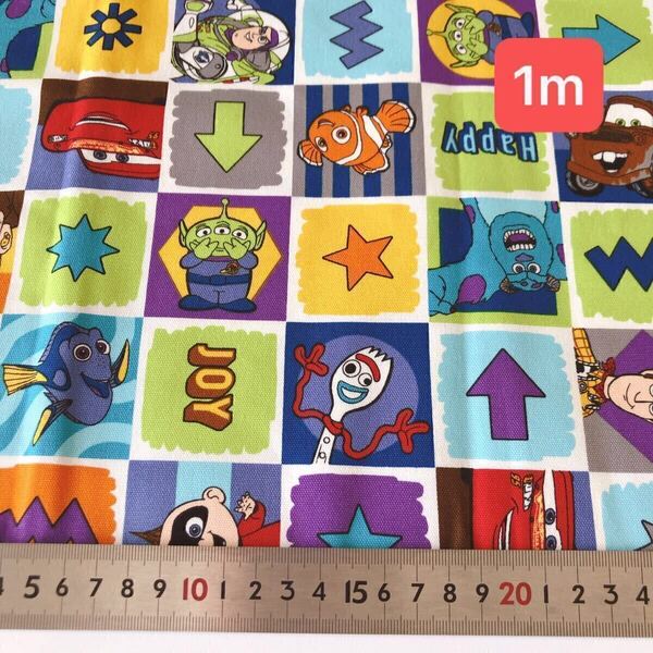 ハギレ 生地 布 入園入学 キャラクター生地 110×100 1m綿100% カットクロス 布 オックス ピクサー ディズニー トイストーリー