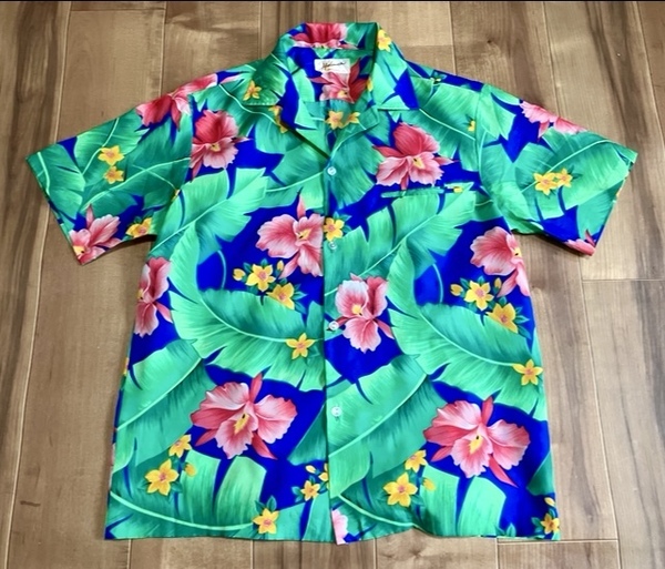 Hawaii製 ビンテージ helena's ポリエステル アロハシャツ 80s 90s