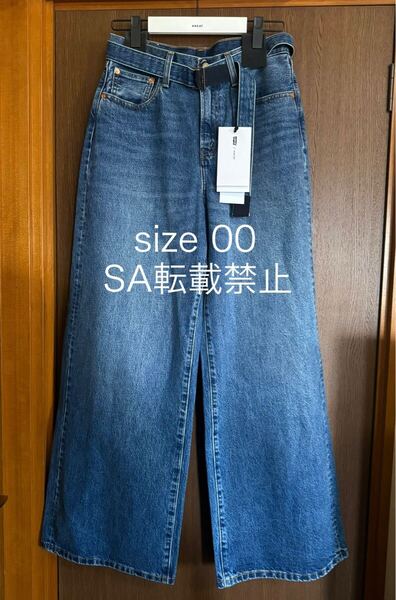 00新品 sacai x Levi's デニム パンツ ジーンズ ベルト付き ボトムス ブルー 25SS size 00 Denim Pants サカイ リーバイス ウィメンズ
