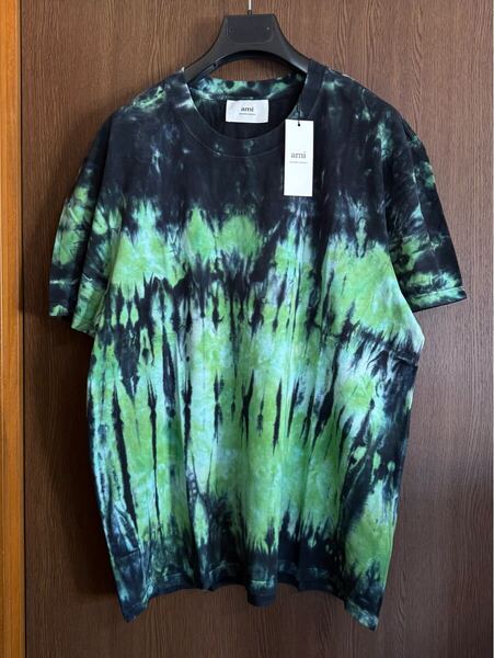 新品44%off AMI Paris タイダイ Tシャツ 半袖 カットソー アミ パリス メンズ size XXL ami alexandre mattiussi ブラック グリーン