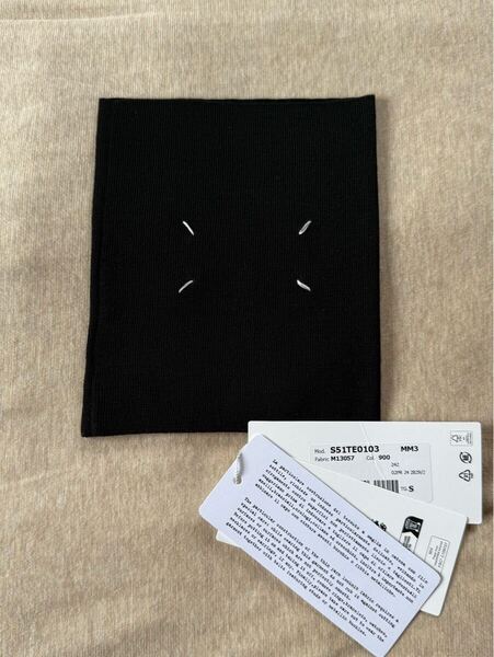 黒S新品 メゾンマルジェラ ニット ネックバンド セーター タートルネック マフラー 24AW S 黒 Maison Margiela 1 10 レディース ブラック