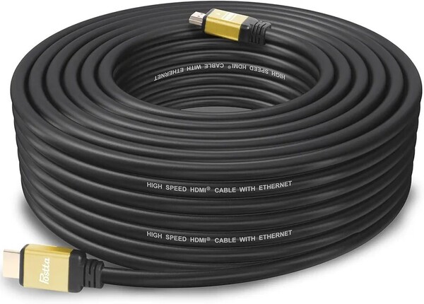Postta HDMIケーブル 10M ハイスピード HDMI 2.0規格 HDMI Cable 1080p/2160p 3D HDR 4K 60Hz イーサネット対応 (ゴールデン)