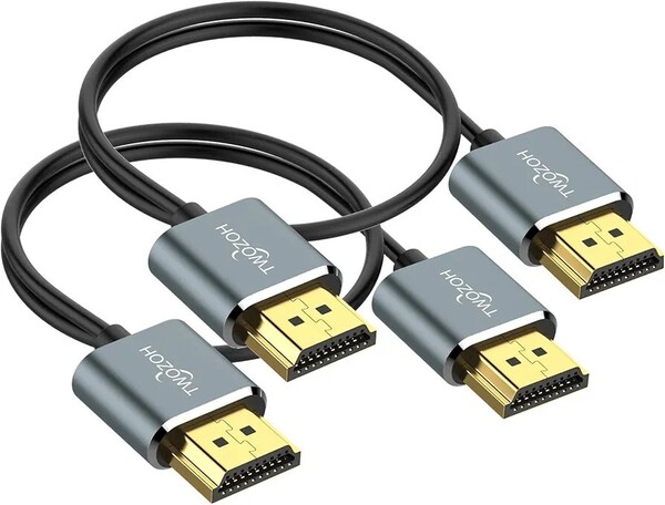Twozoh フレキシブル&スリムHDMIケーブル 0.5M2本入り 超薄型HDMIコード 高速4K@60Hz 18gbps 2160P/1080P