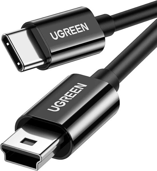 UGREEN ミニUSBケーブル C-miniB端子 タイプCオス - miniBオス USB2.0ケーブル データ転送と充電同期 デジカメ ポータブルHDD MP3/MP4 1M