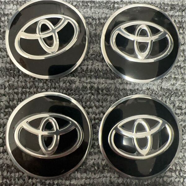 TOYOTA ホイールセンターキャップステッカー 56mm 4枚 ブラック