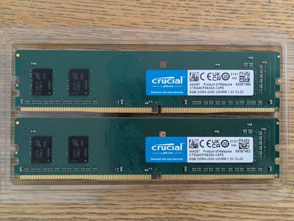 Crucial製デスクトップPC用メモリ 16GB(8GBx2枚) DDR4-3200 (PC4-25600) CT8G4DFS632A.C4FE