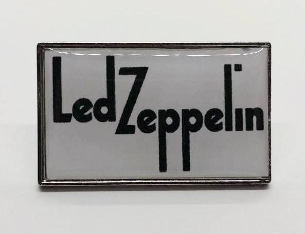 送料無料 レッド・ツェッペリン ホワイト 文字 ロックバンド ピンブローチ ピンズ PINS バッジ バッヂ アメリカン雑貨 スマアク