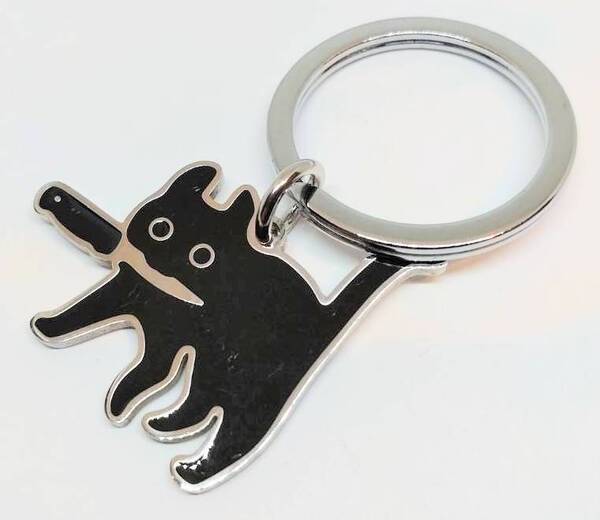 送料無料 猫 ねこ ネコ ナイフ キーリング キーホルダー ストリート アメリカン雑貨 スマアク