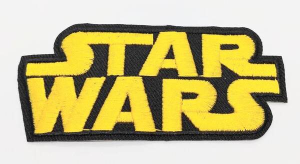 送料無料 スターウォーズ ワッペン ゴールド アップリケ のり付き 刺繍 アイロン アメリカン雑貨 スマアク