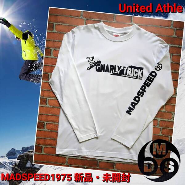 ※特価販売中!【MADSPEED】趣味Tシャツ スノーボード スケートボード ハーフパイプ スノボーファッション ホワイト Mサイズ 新品未開封