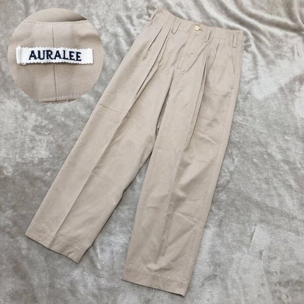 AURALEE オーラリー SUPER FINE WOOL COTTON TWILL SLACKS A22AS02CW ベージュ系 サイズ4 日本製 チノパン ツータック