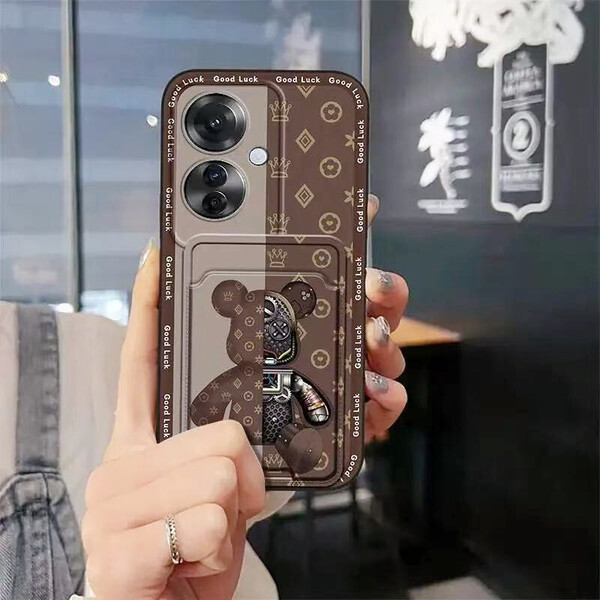 OPPO Reno11 A スマホケース カード入れ 楽々出し安い クマ
