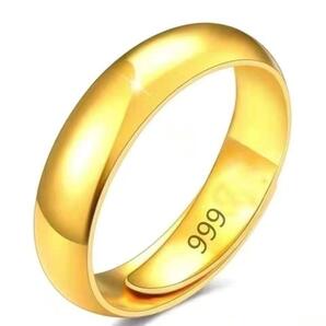 Fサイズ メンズ 指輪 合金メッキ ゴールド色 シンプルリング