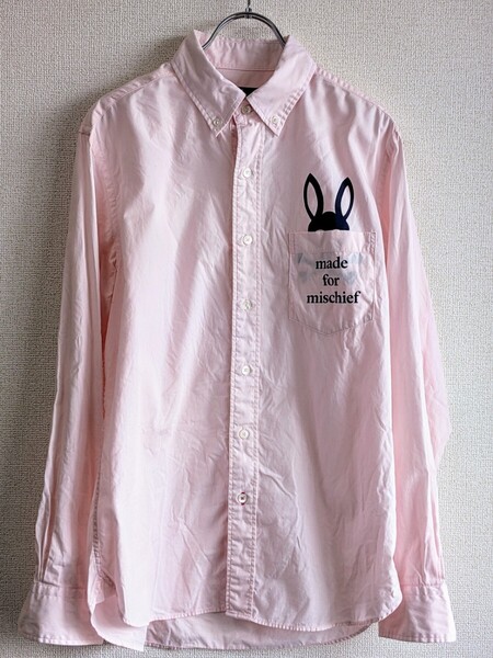 PsychoBunny サイコバニー ピンク ボタンダウンシャツ 長袖 M