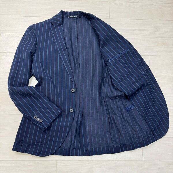 GREEN LABEL RELAXING グリーンレーベルリラクシング メンズ テーラードジャケット アンコンジャケット ネイビー 春夏 麻 リネン混 44